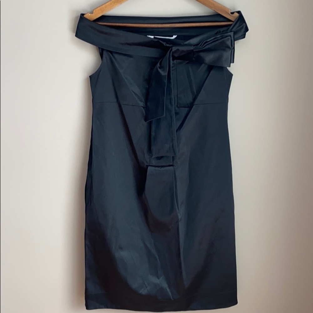 Diane von Furstenberg “PIA” Satin Cocktail Dress Black SZ 2 - Picture 3 of 6